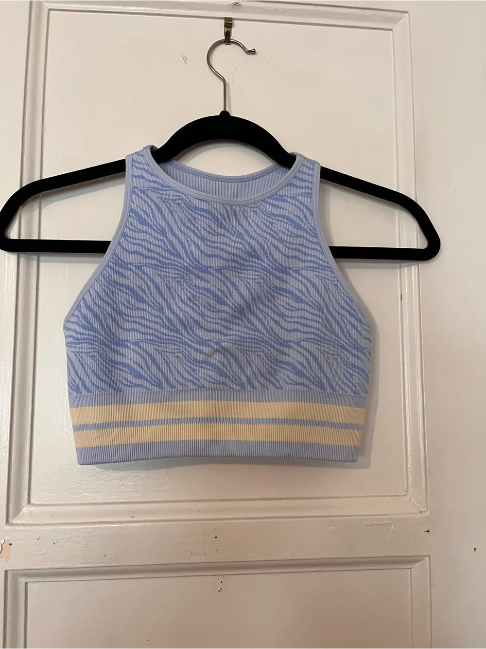 Spiritual Gangster Blue Zebra Seamless Legging and Bra Set - Size XS